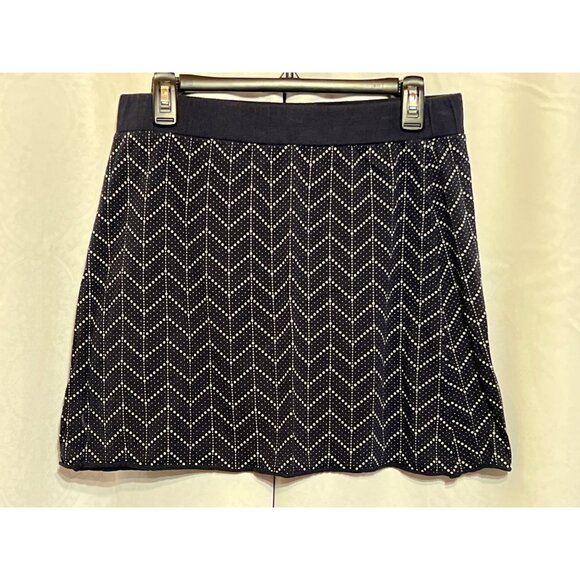 Tommy Hilfiger Womens Navy & White Chevron Mini Skirt Size S - Picture 1 of 7